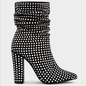 Black Studded Scrunch Boots